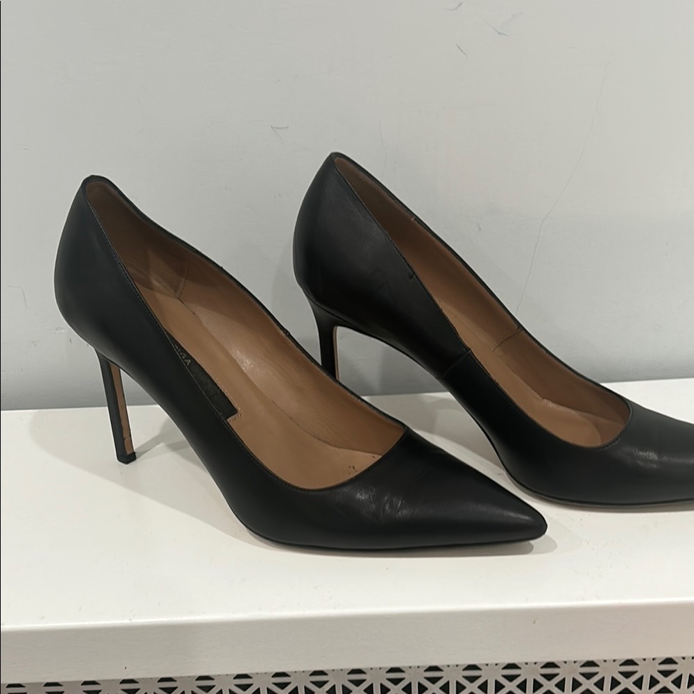 Via Spiga Classic Black Leather Heels